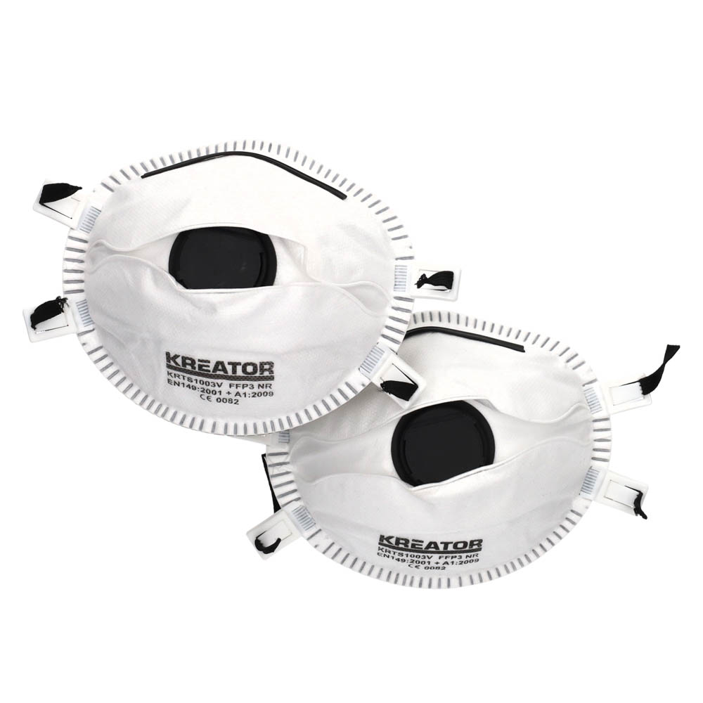 Miniatuur van Kreator FFP3 stofmasker met ventiel set van 2 stuks (KRTS1003V)