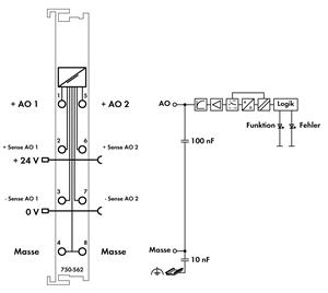 Miniatuur van Wago 750-562 WAG 2-KANAALS ANALOGE UITGANGS