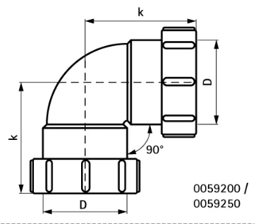 Miniatuur van McAlpine bocht 90° PP 2x klem 40mm - wit (0059250)