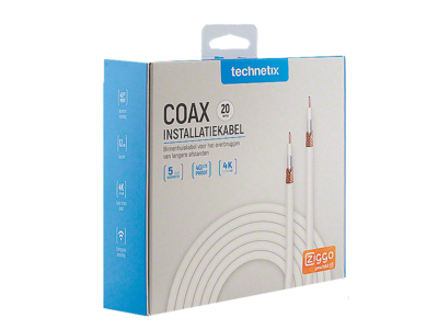 Technetix Coaxkabel 20m wit