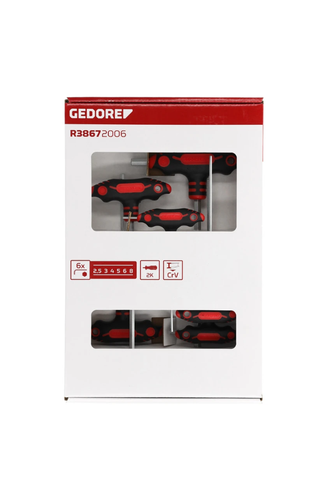 Miniatuur van GEDORE 2-comp inbussleutelset T-greep 2.5-8mm 6-delig (R38672006)