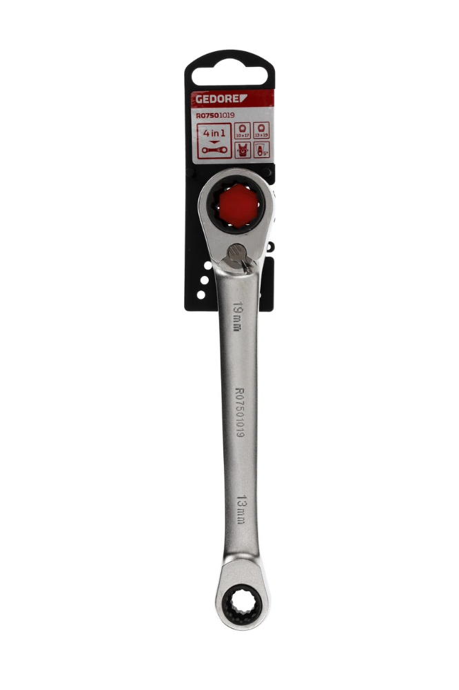 Miniatuur van GEDORE RED dubbele ringratelsleutel rechts/links 10+13+17+19mm (R07501019)