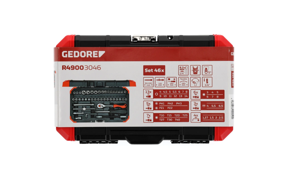 Miniatuur van GEDORE RED dopsleutelset 1/4" 4-14mm 46-delig (R49003046)