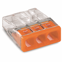 Wago lasklem 3-voudig 0,5-2,5mm2 oranje per 100 stuks (2273-203)