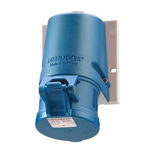 Miniatuur van Mennekes CEE wandcontactdoos schroefklem 3-polig 230V 6H 16A IP44 (27001)