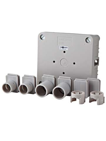 Miniatuur van power kabeldoos onderbak met deksel en inzetstukken grijs 100x100mm² (2080160)