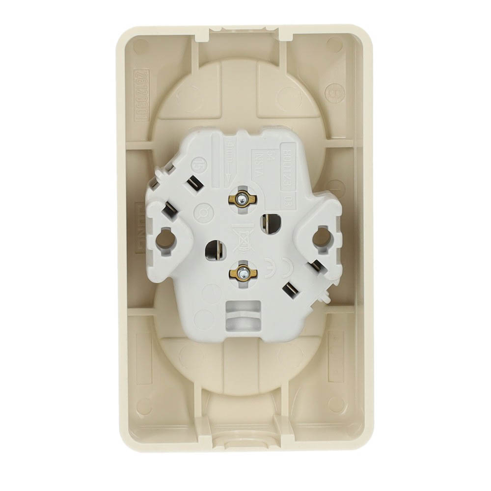 Miniatuur van JUNG AP600 opbouw wandcontactdoos tweevoudig zonder randaarde - crème wit (6010 A)