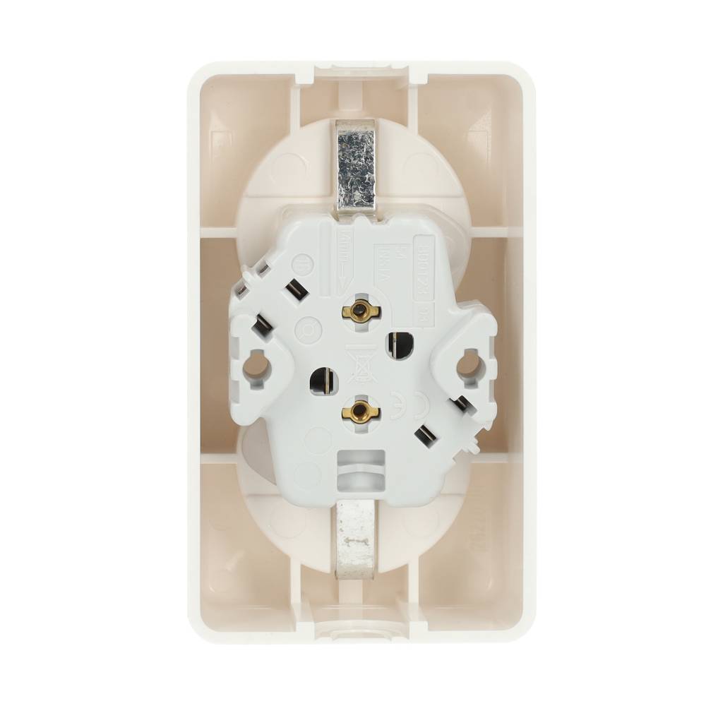 Miniatuur van JUNG AP600 stopcontact 2-voudig met randaarde en kindbeveiliging alpin wit
