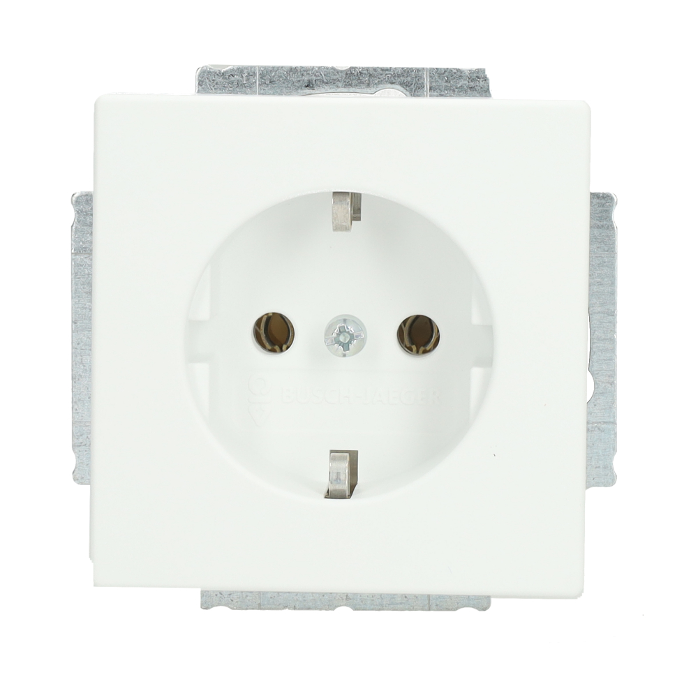 Miniatuur van ABB Busch-Jaeger wandcontactdoos inbouw met randaarde zonder bevestigingsklauwtjes 1-voudig - future linear studiowit mat (20 EUCR-884-503)
