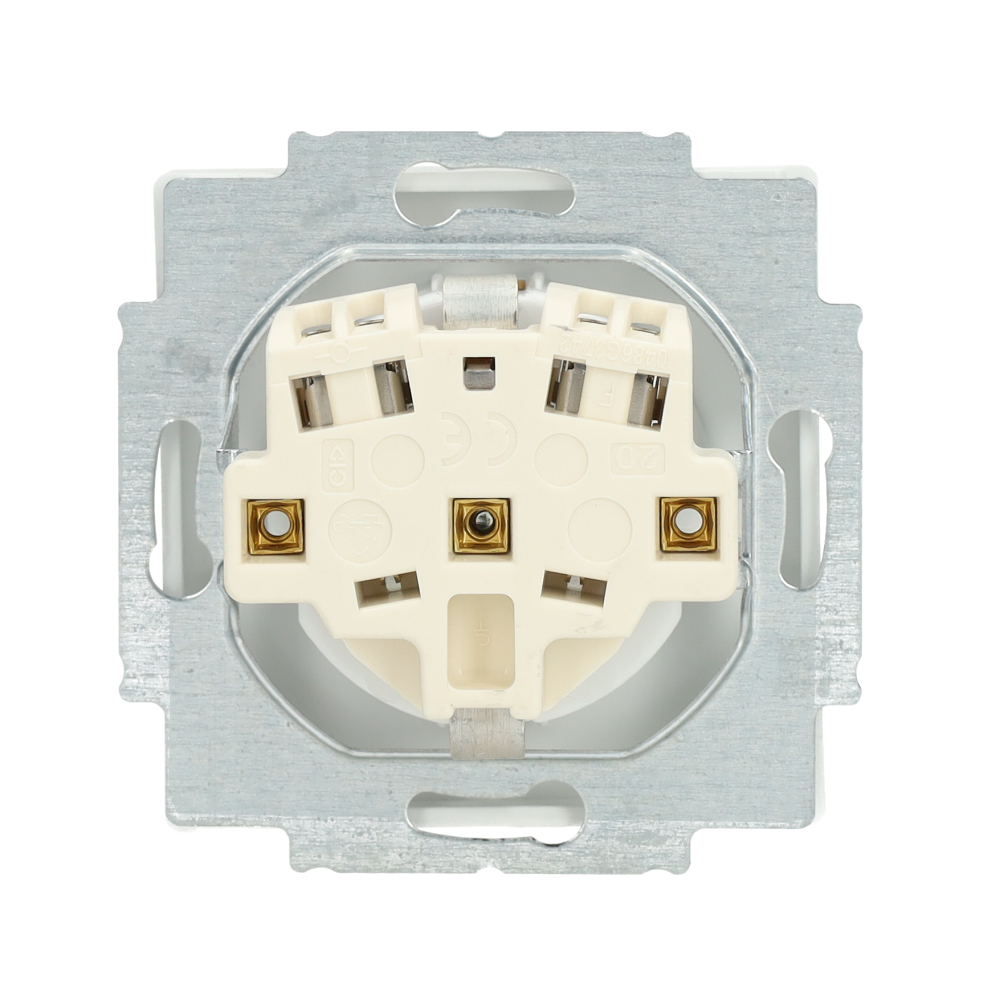 Miniatuur van ABB Busch-Jaeger wandcontactdoos inbouw met randaarde zonder bevestigingsklauwtjes 1-voudig - future linear studiowit mat (20 EUCR-884-503)