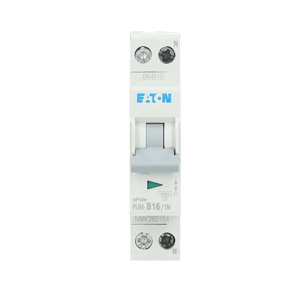 Miniatuur van Eaton installatieautomaat 1-polig+nul 16A B-kar (PLN6-B16-1N-MW-FL)