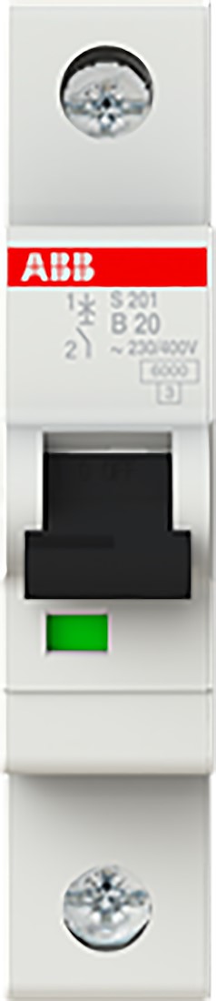 ABB installatieautomaat 1-polig 20A B-kar (S201-B20)