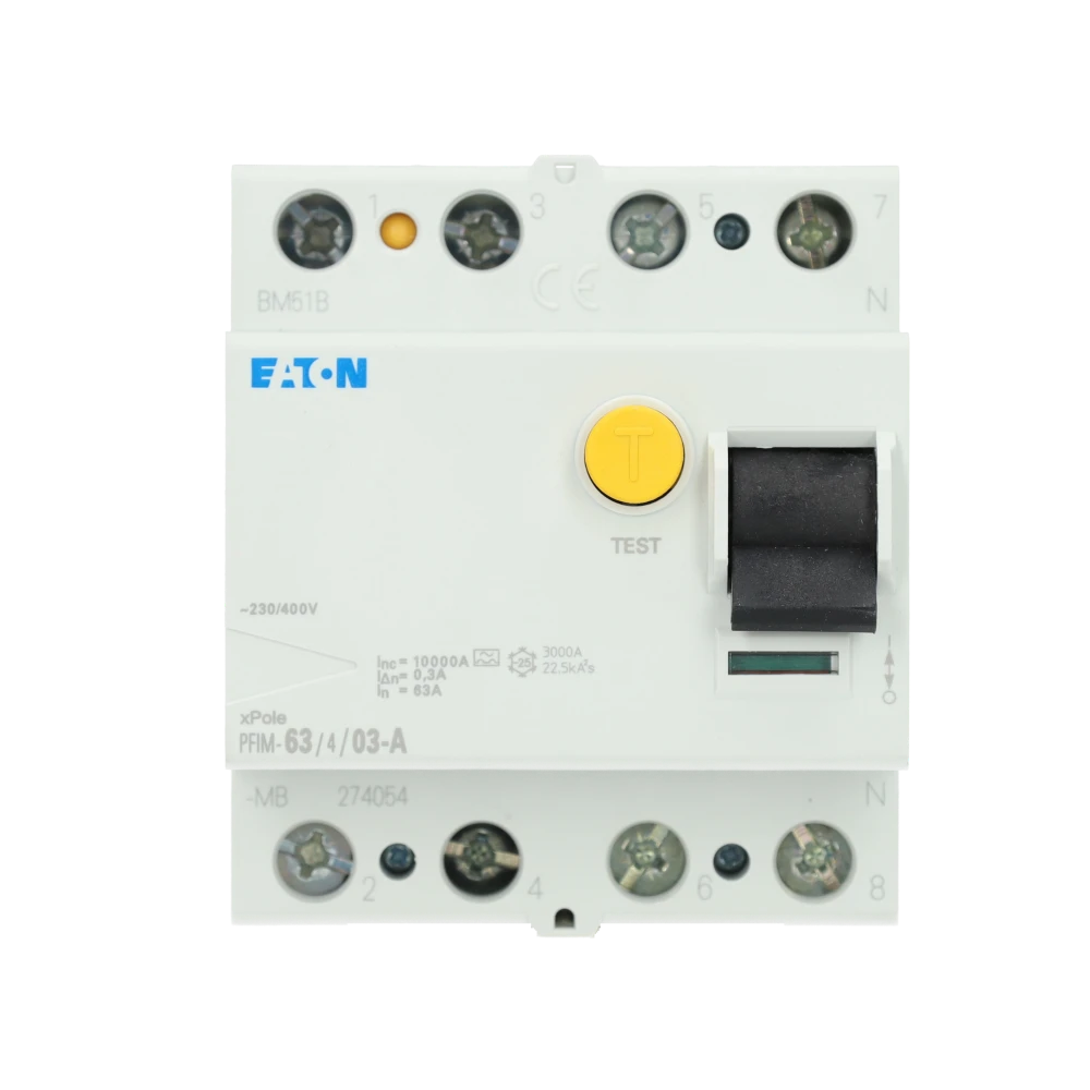 Miniatuur van Eaton aardlekschakelaar 4-polig 63a 300mA type A (PFIM-63/4/03-A-MB)