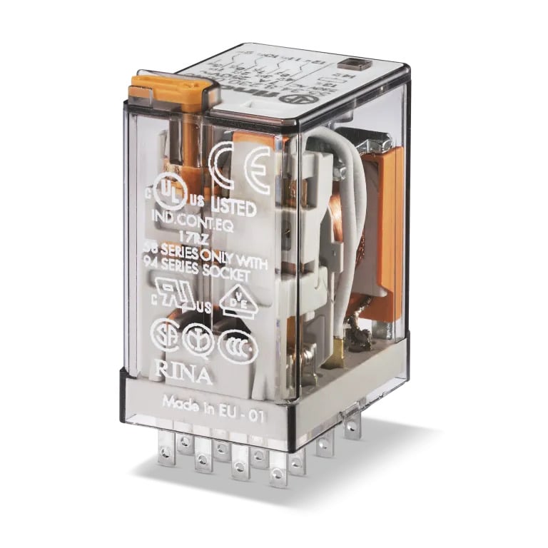 Miniatuur van Finder relais 4 wisselcontacten 7A 12V AC (55.34.8.012.0040)