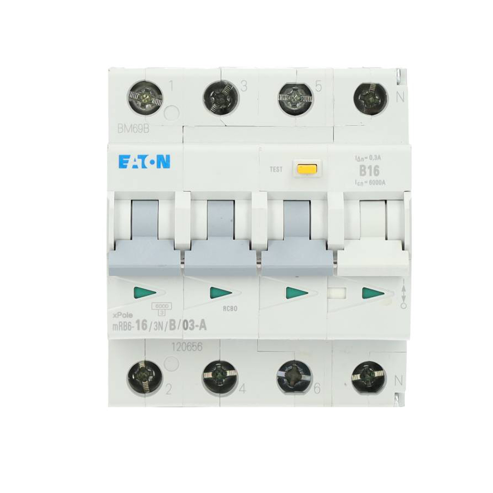Miniatuur van Eaton aardlekautomaat 3-polig+nul 16A B-kar 300mA (IS-63/2)