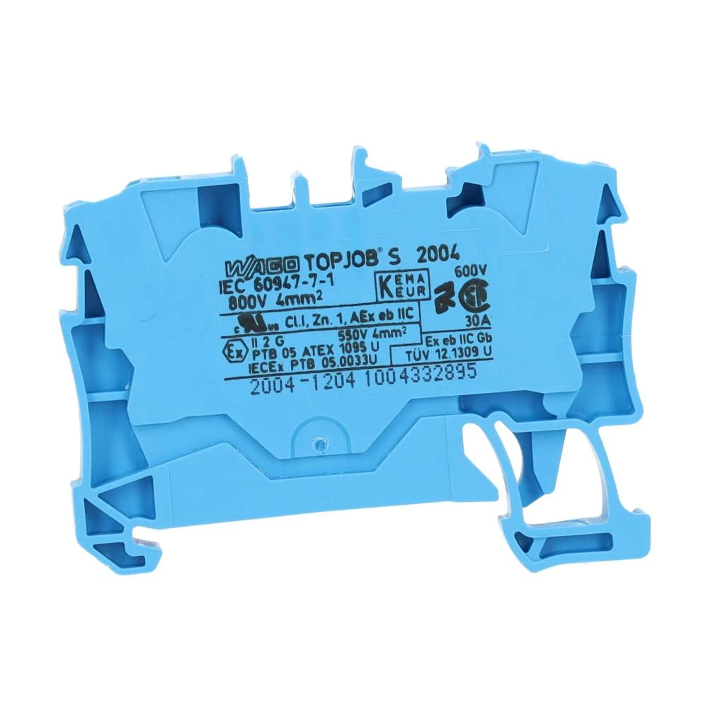 Miniatuur van Wago rijgklem 2-draads 4 mm blauw (2004-1204)