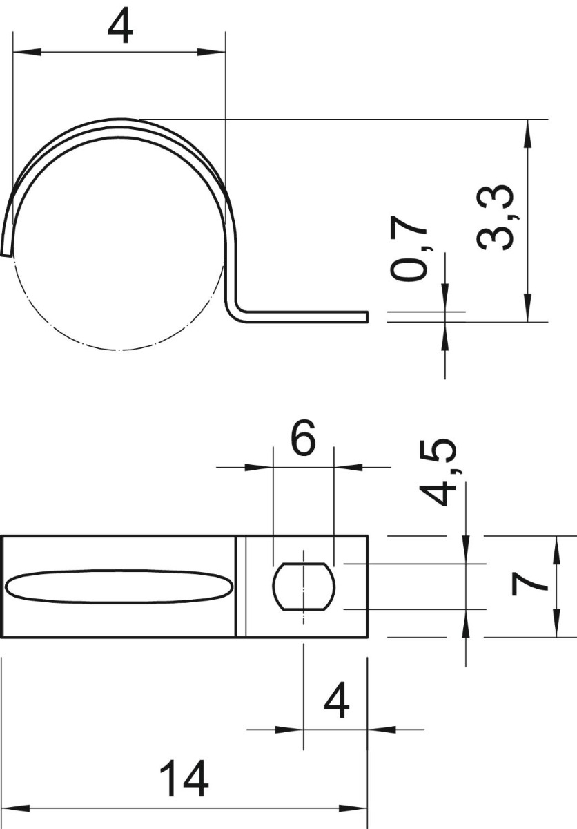 Miniatuur van OBO bevestigingsklem verzinkt 4mm - per 100 stuks (604 4 G)