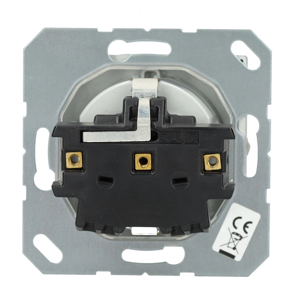 Miniatuur van JUNG A500 stopcontact met randaarde en kinderbeveiliging aluminium