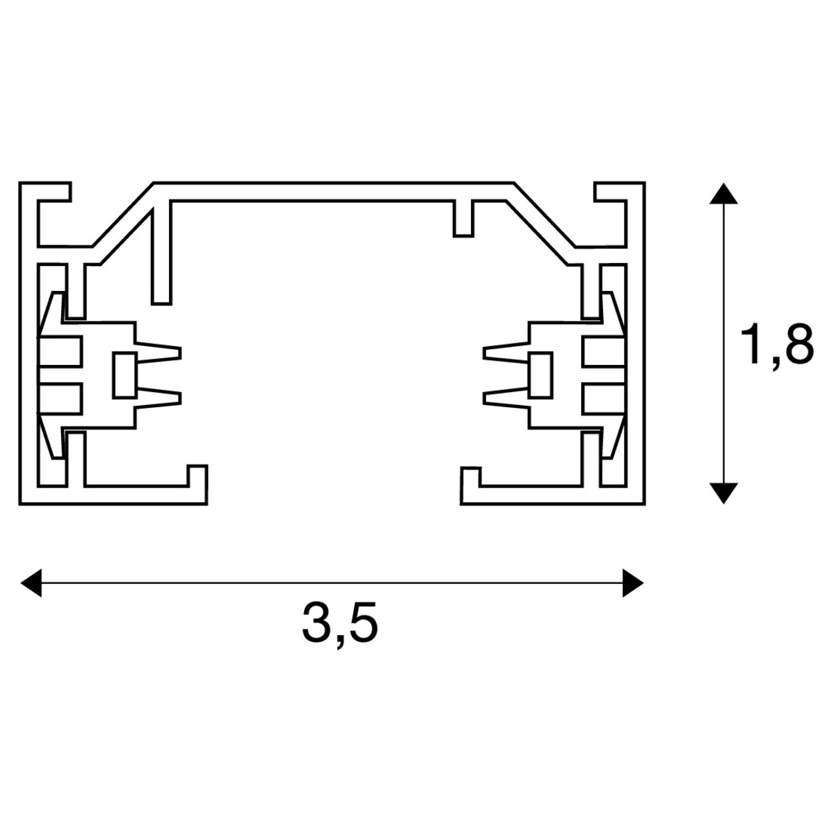 Miniatuur van SLV opbouw spanningsrail zwart - 1 meter (143010)