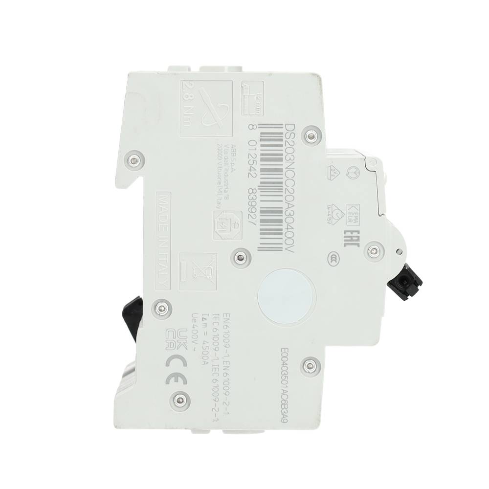 ABB aardlekautomaat 3-polig+nul 20A C-kar 30mA (DS203NC C20 A30)