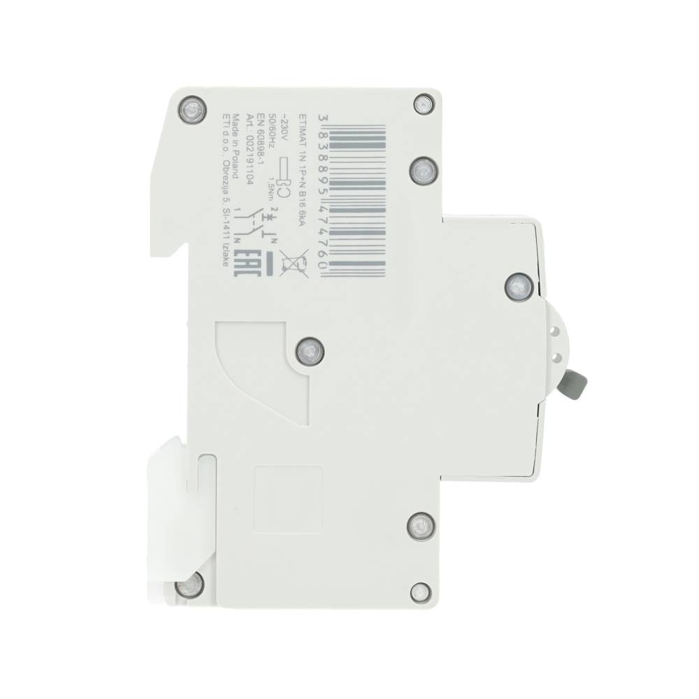 ETI SI installatieautomaat 1-polig+nul 16A B-kar (433000204)