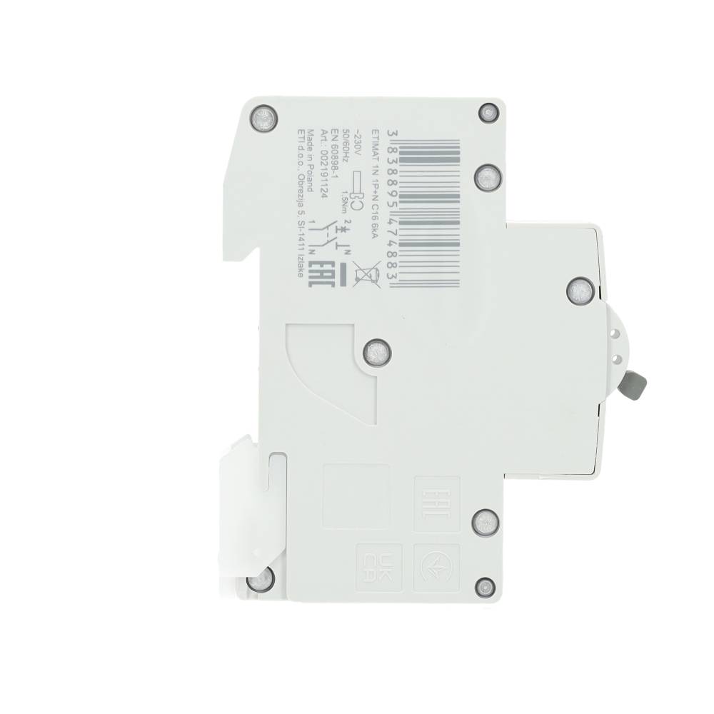 Miniatuur van ETI SI installatieautomaat 1-polig+nul 16A C-kar (433000254)