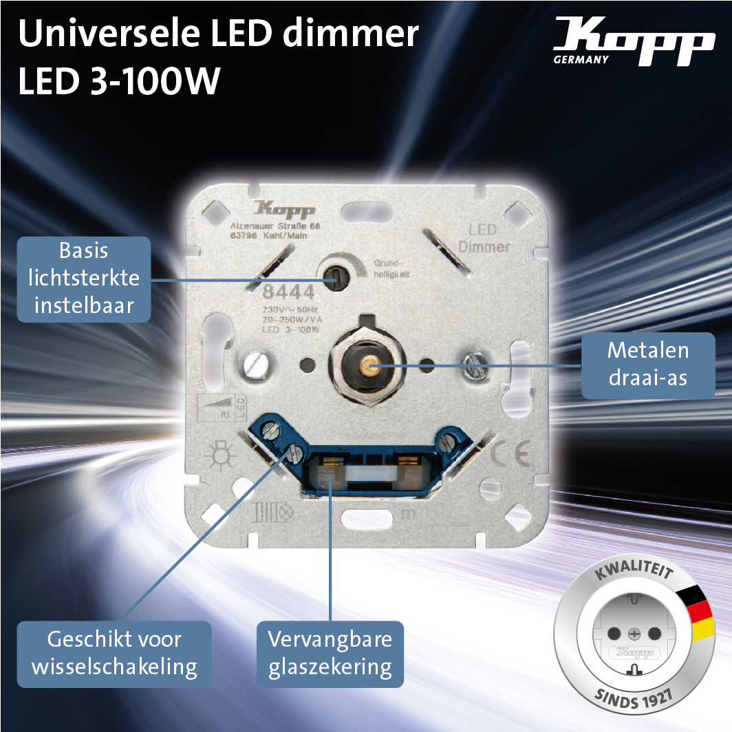Miniatuur van Kopp universele LED dimmer 3-100W (844400008)