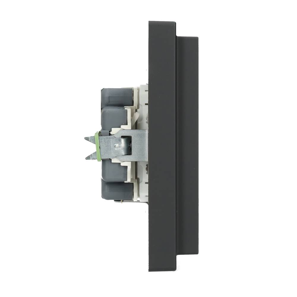 Miniatuur van Schneider Electric stopcontact 2-voudig met randaarde en kinderbeveiliging - Systeem D antraciet (MTN2420-6534)