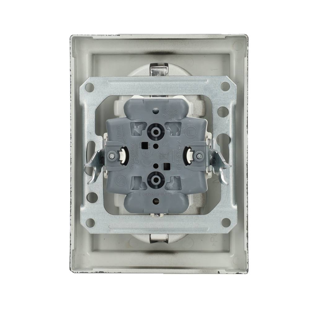 Miniatuur van Schneider Electric stopcontact 2-voudig met randaarde en kinderbeveiliging - Systeem D antraciet (MTN2420-6534)