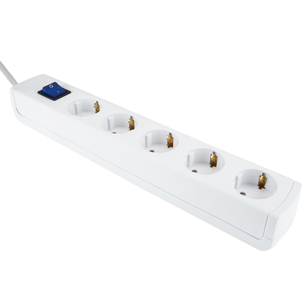 Miniatuur van Kopp UNOversal stekkerdoos met schakelaar 5-voudig met randaarde met kinderbeveiliging met 2x USB 1,4 meter - wit (233602000)