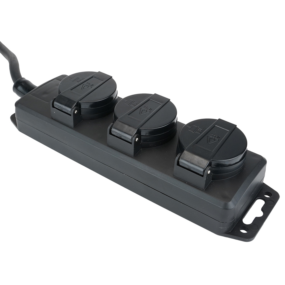 Miniatuur van Kopp stekkerdoos 3-voudig met deksel IP44 1.4 meter zwart (223003044)