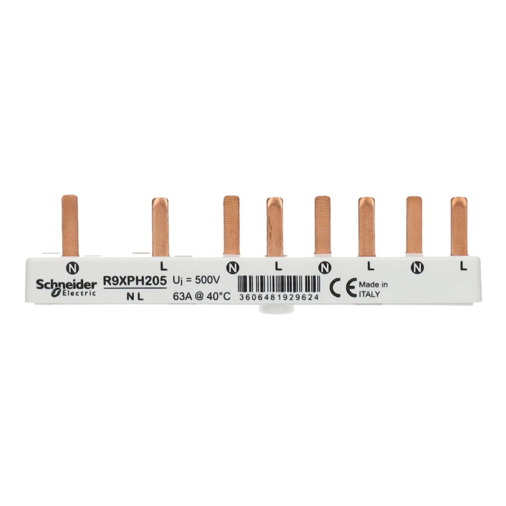 Miniatuur van Schneider Electric kamrail 2-polige aardlekschakelaar + 3 installatieautomaten 1P+N (R9XPH205)
