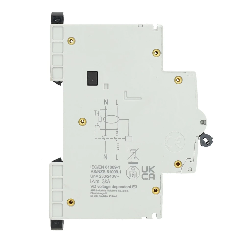 ABB aardlekautomaat 1-polig+nul 10A C-kar 30mA (DSN201E C10 A30)