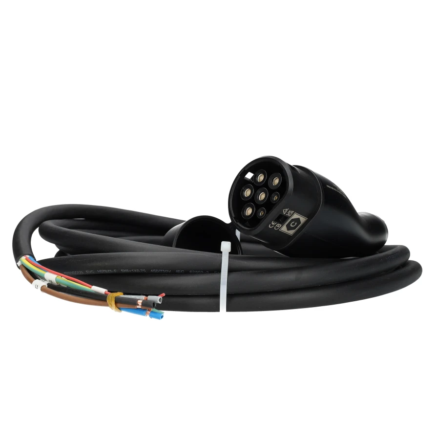 Miniatuur van EVHUB laadkabel type 2 met openeind - 3.7kW tot 22 kW - 8 meter