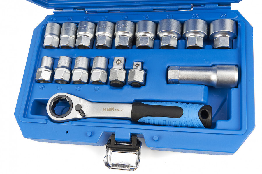 HBM 17-delige doorsteek doppenset (9809)