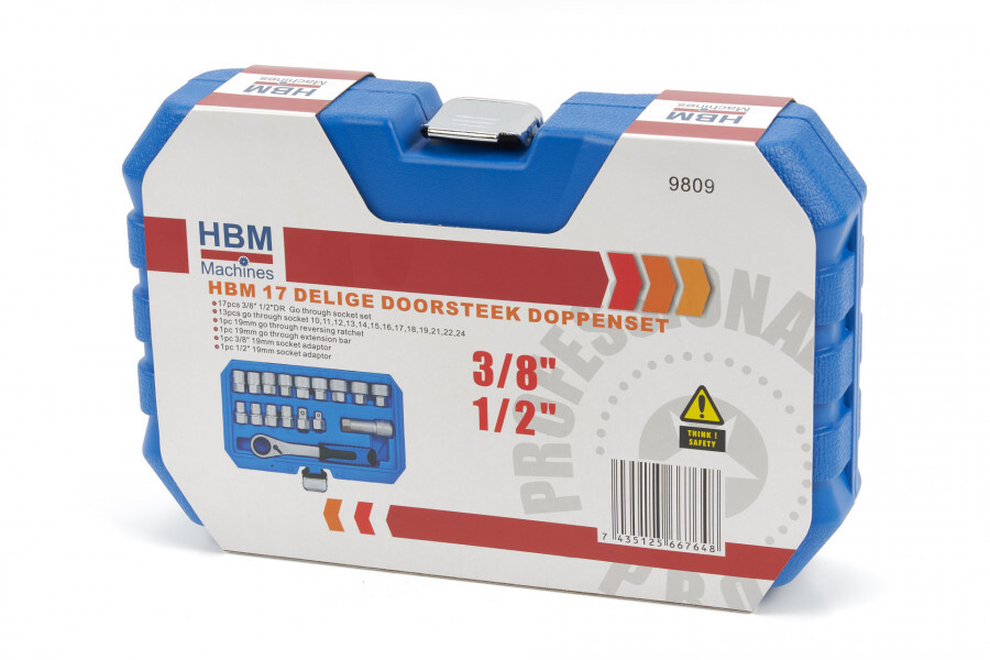 HBM 17-delige doorsteek doppenset (9809)