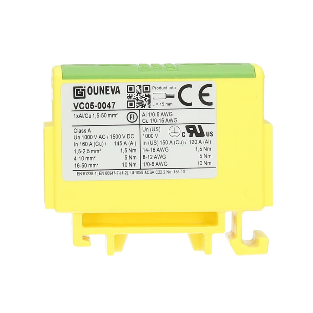 Ouneva aansluitklem geel/groen 1,5-50 mm² (O-VC05-0047)