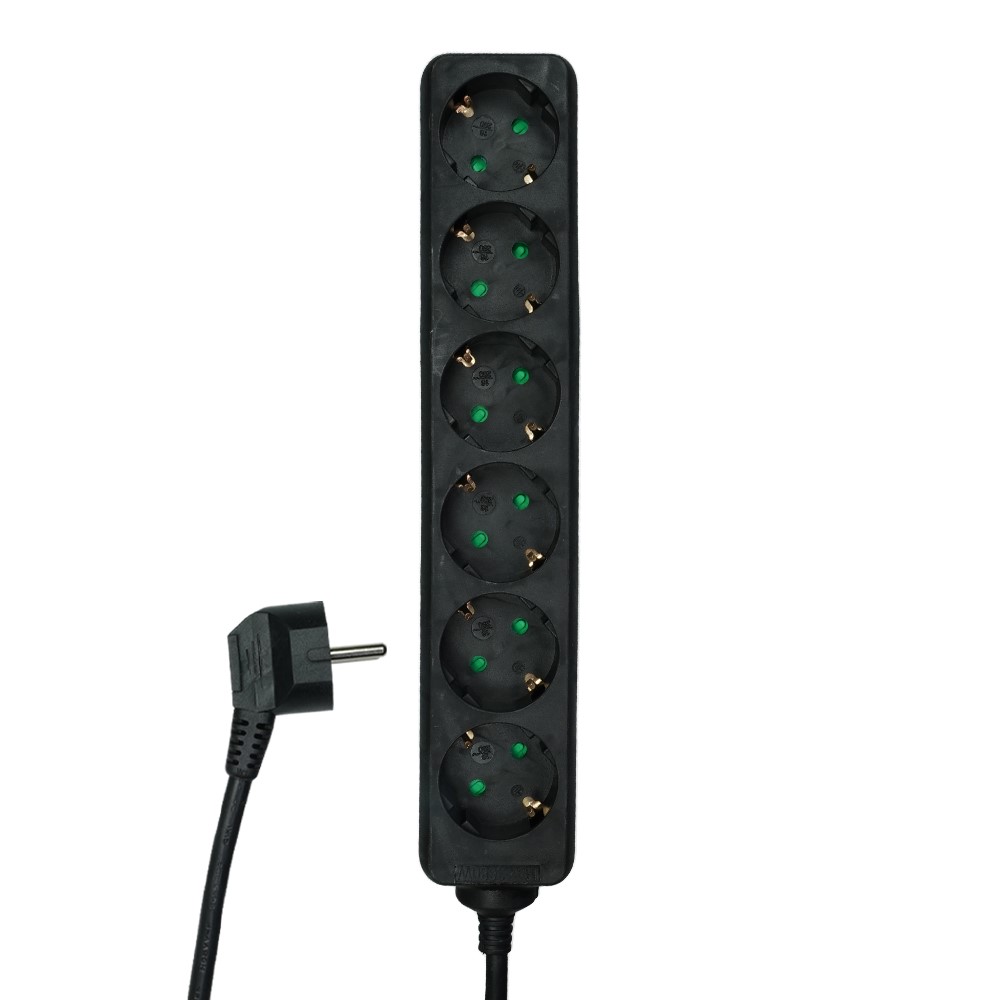 Miniatuur van EMhub stekkerdoos zwart 6-voudig 5 meter (4087029)