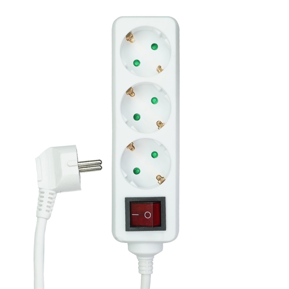 Miniatuur van EMhub stekkerdoos met schakelaar wit 3-voudig 3 meter (4087034)