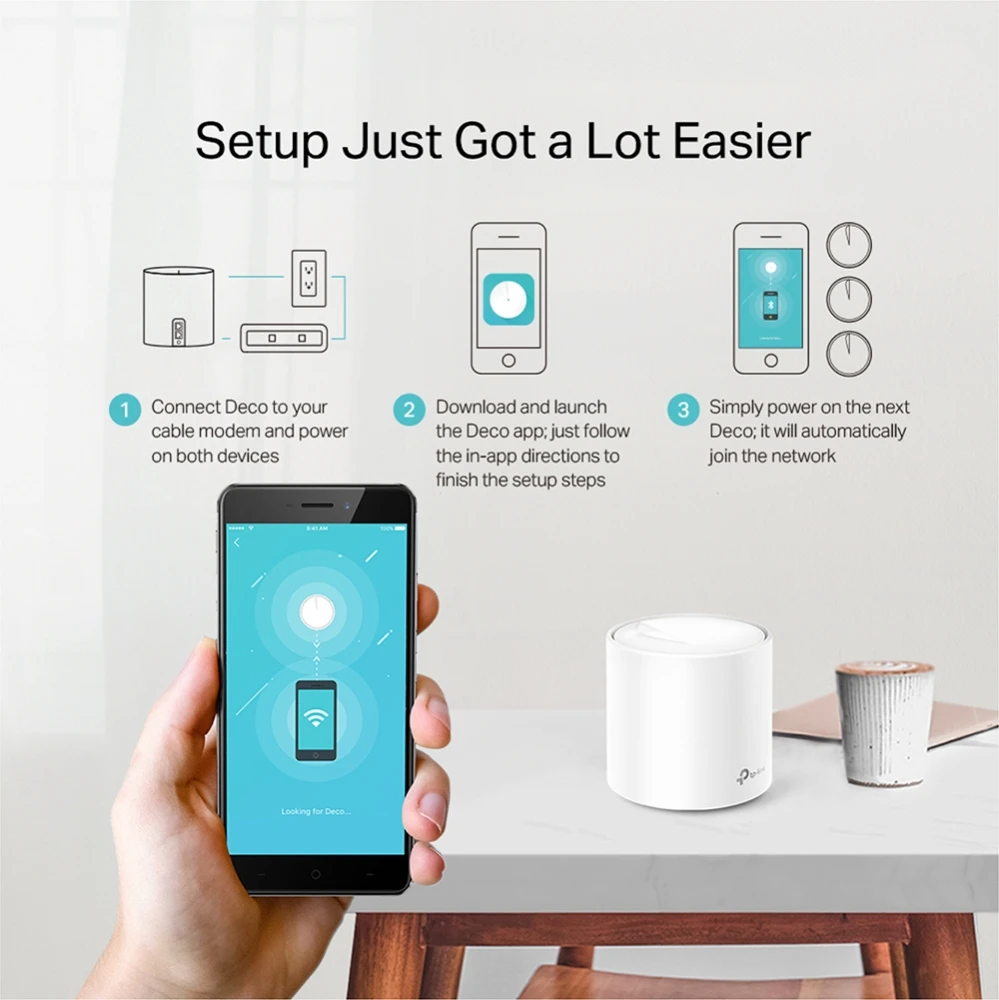 Miniatuur van TP-LINK mesh WiFi router 574Mbps op 2.4GHz-band + 1200Mbps op 5GHz-band per 3 stuks (Deco X20 3-pack)