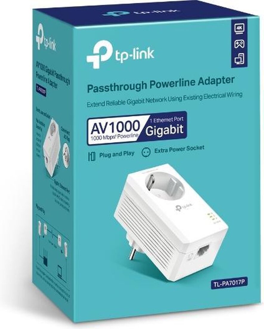 Miniatuur van TP-LINK AV1000 passthrough Powerline (TL-PA7017P)