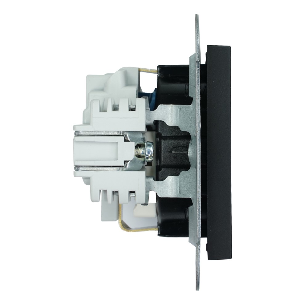 Miniatuur van EMhub Quadro55 (by Kopp) stopcontact met randaarde - zwart mat (4088080)