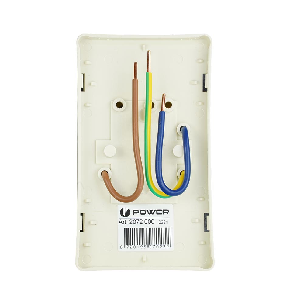 Miniatuur van Power universele deksel met 2-voudige stopcontacten wit 73x125mm bedraad (2072 000)
