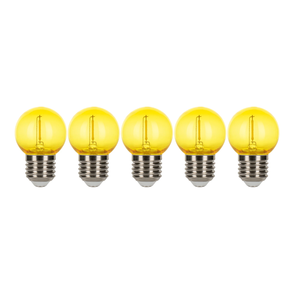 Miniatuur van Bailey LED kogel E27 geel 0,6W 35lm IP44 ecopack 5pack (143039)