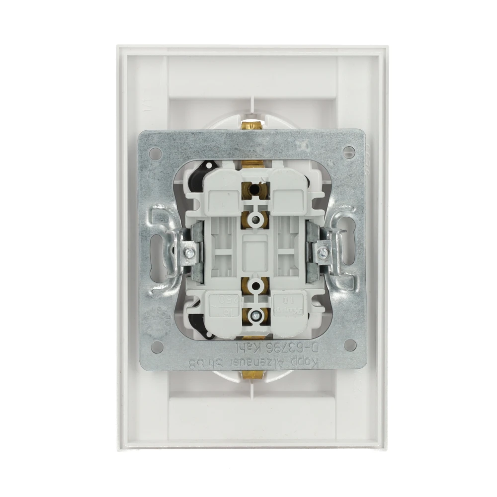 Miniatuur van Kopp stopcontact 2-voudig met randaarde en kinderbeveiliging - HK07 mat wit (940232004)