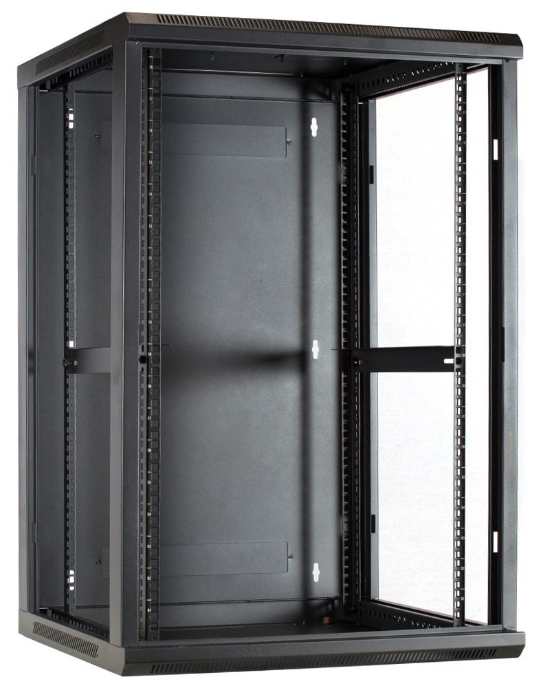 18U Wandkast met glazen deur 600x600x900mm (DS6618-WAND)