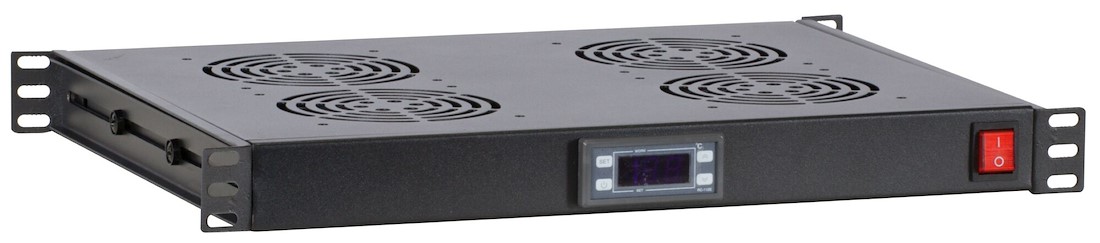 Miniatuur van 19 inch ventilator set met 4st fan voor patchkasten, thermostaat, 230V - 1U (DS-FT1U4TM)