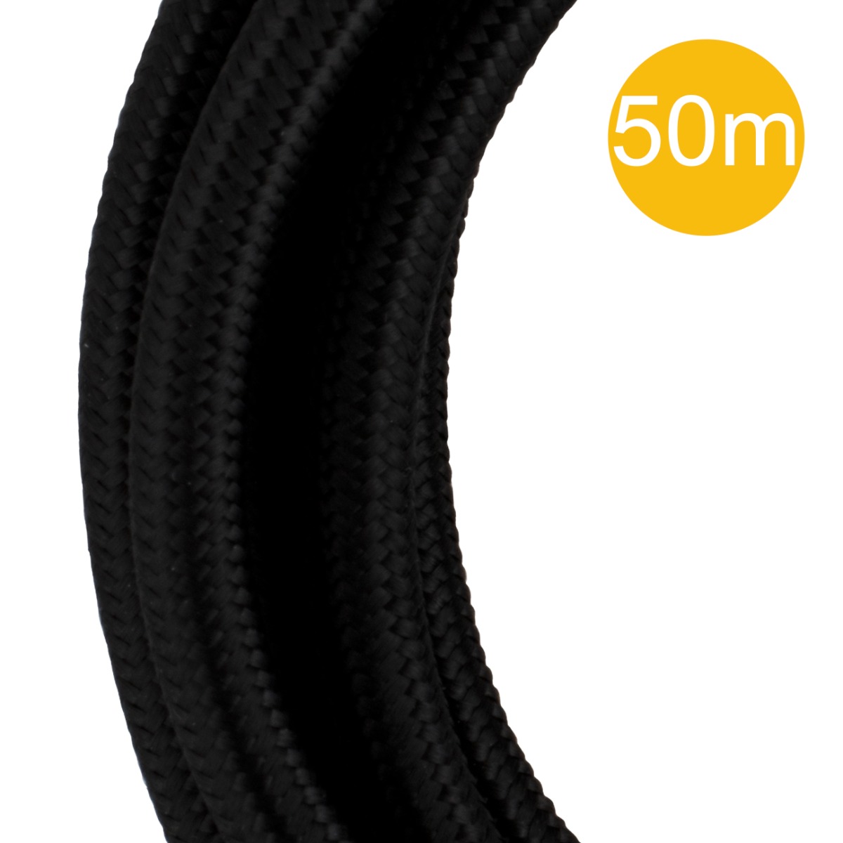 Miniatuur van Bailey textielsnoer op rol 50 meter 2x0.75 mm2 - zwart (140317)