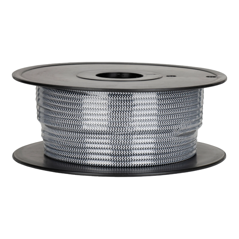 Miniatuur van Bailey textielsnoer op rol 50 meter 2x0.75 mm2 - zwart/wit (140318)