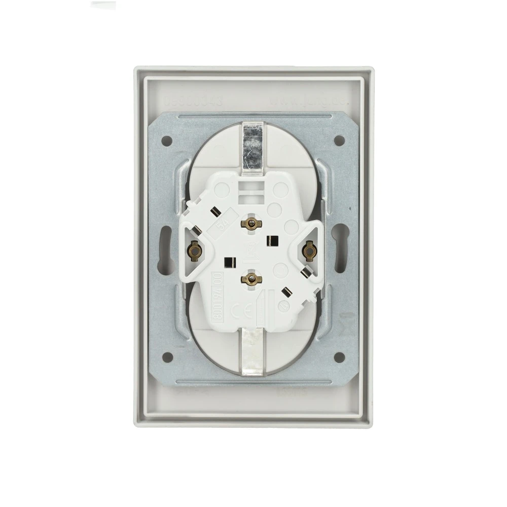 Miniatuur van JUNG stopcontact 2-voudig met randaarde 16A 250V - LS990 edelstaal (ES5015KI-L)